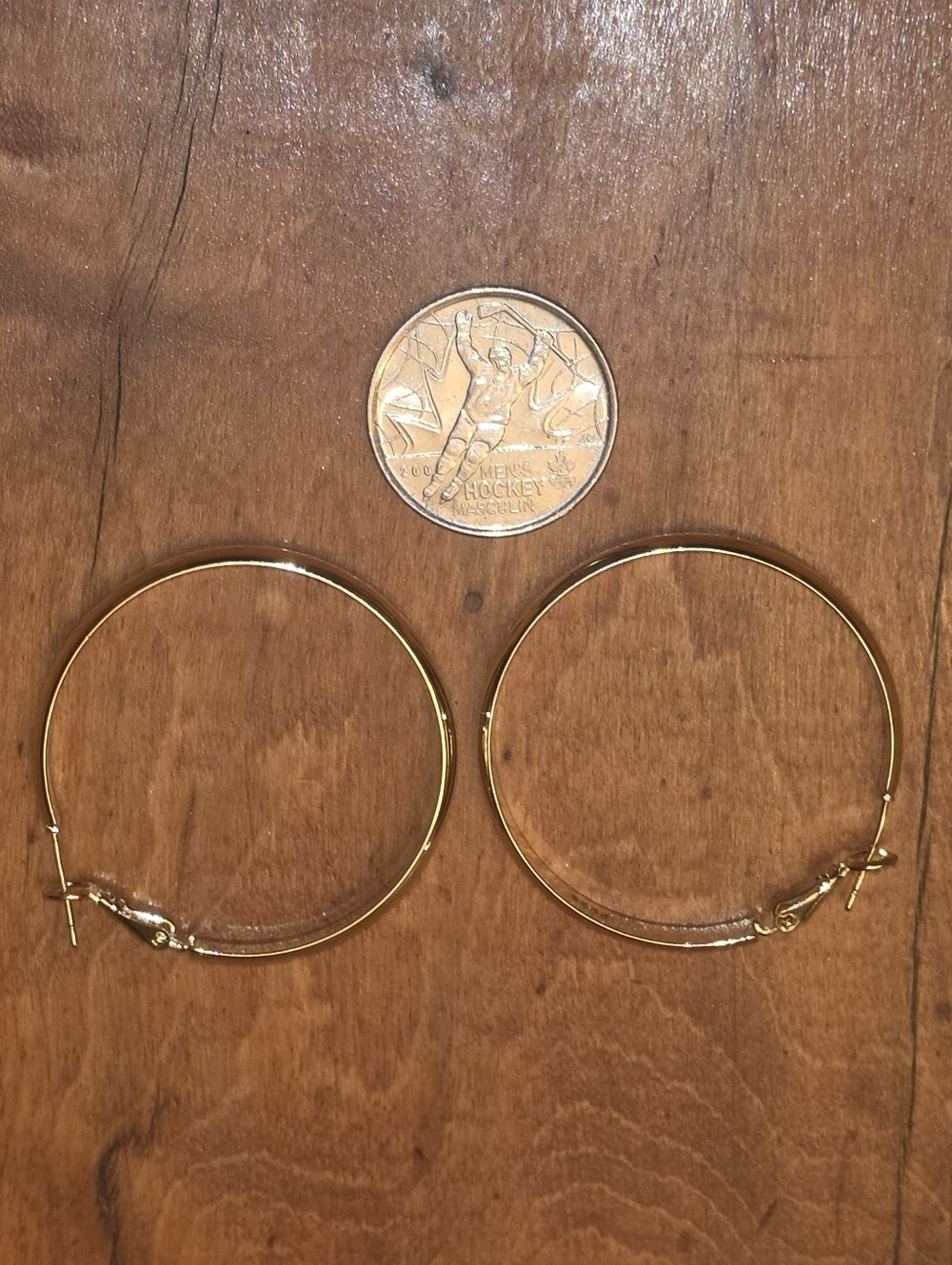 Large Gold Finish Hoops In Sterling Silver 925